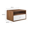 Modway Transmit Wall-Mount Nightstand – Floating Design with Wood Grain Drawer - 2 of 4