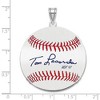 Black Bow Jewelry Sterling Silver Tom Lasorda Signature LG Enamel Baseball Pendant - 4 of 4