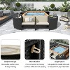 ELJGET Hot Tub Outdoor Rattan Furniture Set, Surround Outdoor Spa Sectional Sofa Frame, Storage Spaces with Cushions, for Patio, Backyard - 4 of 4