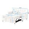 PexFix 55 in. W Modern Velvet Convertible Sofa Bed with Adjustable Back Storage Bag and Pillows for Living Room and Bedroom in White - 4 of 4