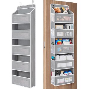 Smart Hanging Shelves Over The Door Organizer Storage for Closet, Behind Door Organizer with 5 Mesh Pockets Organizer 40 Lbs Load 5 Layers - 1 of 4