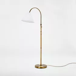 Rattan Wrap Arc Floor Lamp Brass (Includes LED Light Bulb) - Threshold™ designed with Studio McGee