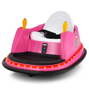 Costway 12V Vehicle 360° Spin Race Toy Kids Ride On Bumper Car w/ Remote Control Purple/Blue/Red/Pink - 1 of 4