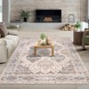 COZONY Vintage Floral Print Area Rug, Machine Wash Non-Slip Rug for Living Room Dining Room or Bedroom - 2 of 4