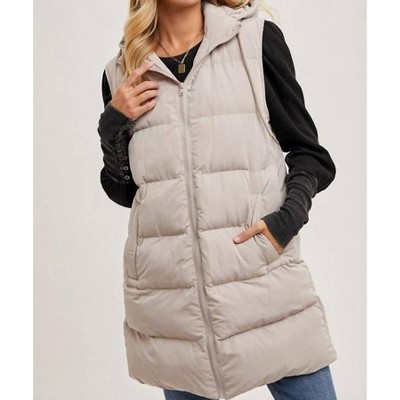 Women's Long Puffer Vest - BluIvy