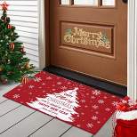 Trinity Red Merry Christmas Decorative Non Slip Doormat, 17x29 in