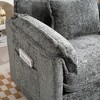 JUJABU Oversized Indoor Boucle Single Sofa with Portable Ottoman, Double Deep Cushions & Thick Wrapped Armrests - 3 of 4