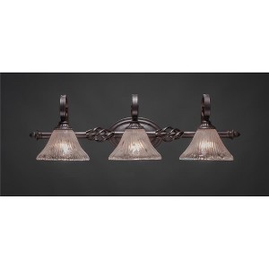 Toltec Lighting Elegante 3 - Light Vanity in  Dark Granite with 7" Frosted Crystal Shade - 1 of 1