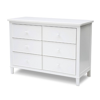 White Double Nursery Dresser with Interlocking Drawers