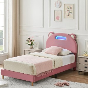 Twin Bed Frame with LED Lights - 1 of 4