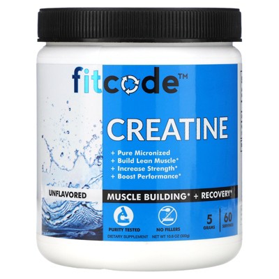 fitcode Creatine, Unflavored, 10.6 oz (300 g)