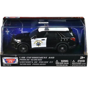 2022 Ford Police Interceptor Utility "California Highway Patrol" Black and White 1/43 Diecast Model Car by Motormax - 1 of 3