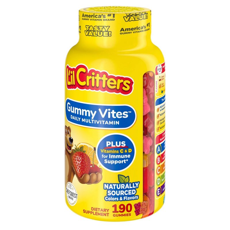 L&#39;il Critters Gummy Vites Complete Kids Multivitamin Gummy - Strawberry, Orange &#38; Cherry - 190ct, 5 of 12