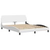 vidaXL Bed Frame with Headboard White 59.8 in.x79.9 in. Queen Faux Leather - 2 of 4