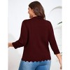 Clearlove Women's Plus Size 3/4 Sleeve Open Front Cropped Cardigan Lightweight Hollow Out Knit Shrug - 4 of 4