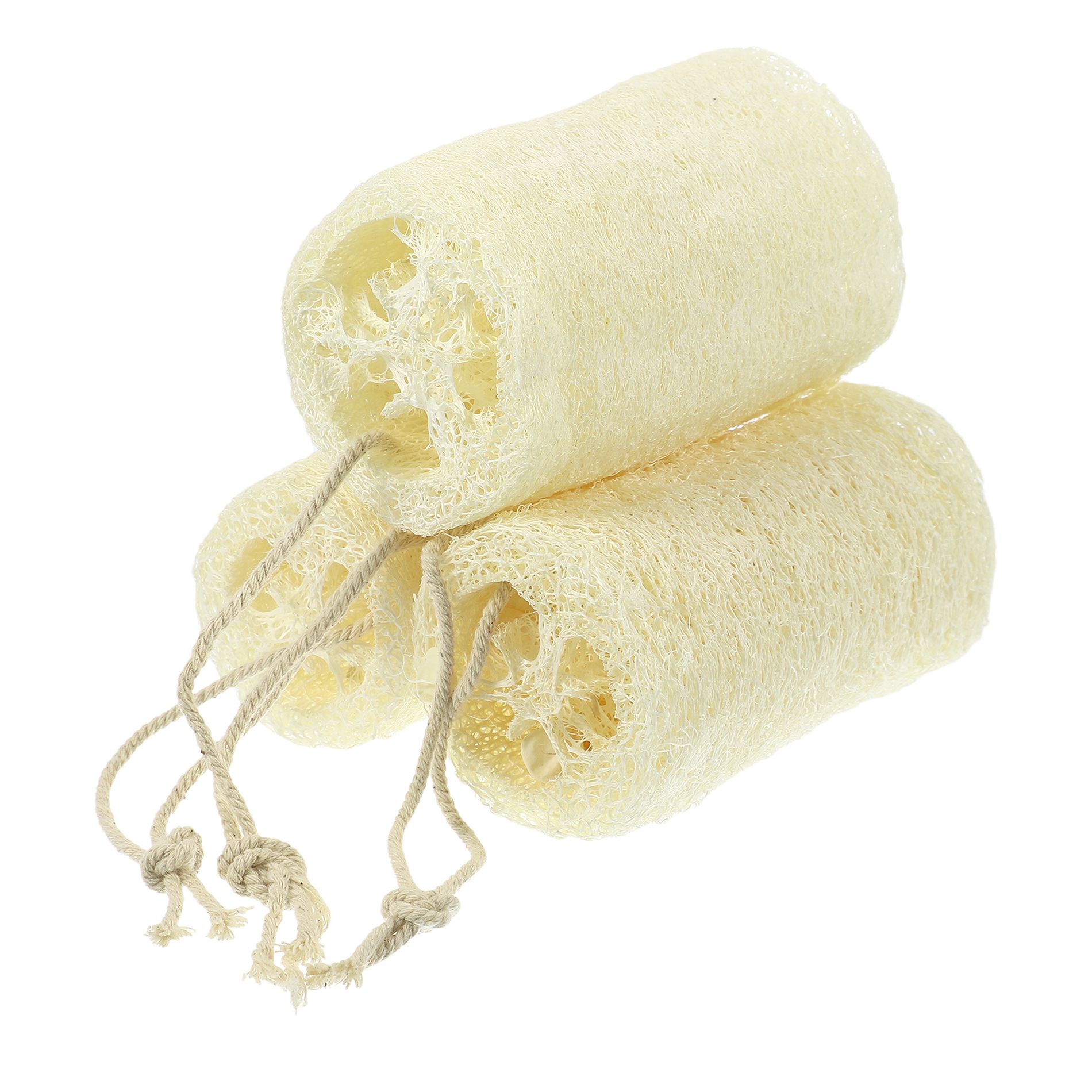 Unique Bargains Hang Natural Loofah Sponge for Shower Beige 3.94" 3 Pcs