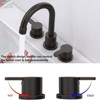 ChicFurnit Bathroom Sink Faucet Widespread 2 Handle Design with 360 Degree Swivel Spout for Easy Setup, Bronze, 13.58"*12.4"*3.54" - 2 of 4