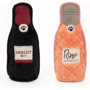 Z-Stitch? Happy Hour Crusherz 2-Pack - Merlot and Ros¨¦, Funny Dog Toys for Aggressive Chewers, Durable Plush Alcohol Puppy... - 1 of 1