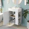 Osparple Bathroom Vanity with Sink,21.6 inch Modern Bathroom Sink Vanity with Storage Space,Bathroom Sink Cabinet for Bathroom,White/Green - 4 of 4