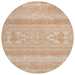 Copper And Ivory Southwestern Washable Indoor Outdoor Area Rug - 1 of 4