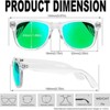 Attop Polarized Sunglasses Retro Square Design Sunglasses UV400 Fashion, Clear Frame, Green Lenses - 4 of 4