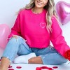 Simply Sage Market Women's Graphic Sweatshirt Embroidered Love Cursive Heart - White - 2 of 4