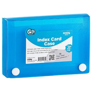 Enday 3" X 5" Index Card Case Holds 5 Tab Dividers, Dark Blue - 1 of 4