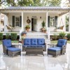 Belord 8PCS Wicker Patio Furniture Set, Outdoor Conversation Set with 2 Swivel Rocker Chairs, 1 Patio Couch, 1 Coffee Table, 2 Ottomans, 2 Side Table - 2 of 4