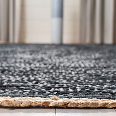 Cape Cod 8' x 10' Black and Natural Wool Cotton Area Rug