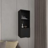 SEVOBAL Bathroom Storage Cabinets 43 Inch Tall One Door Wall Cabinets with Two Open Shelves for Bathroom Use, Black, 44"*16"*3" - 3 of 4