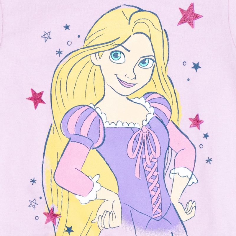Disney Frozen Elsa Anna Moana Princess Rapunzel Jasmine Belle Girls French Terry Dress Little Kid to Big Kid, 3 of 8