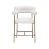 Meridian Furniture,Blake Cream Boucle Fabric / Vegan Leather Counter Stool, Set of 2 - 4 of 4