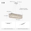 Ludomide 40" Rectangular Chandelier for Dining Room, Modern Flush Mount Ceiling Light Fixture for Kitchen Island-Silver - 3 of 4