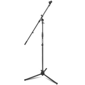 Pyle Tripod Microphone Stand with 31" Boom - Adjustable Height and Boom, Gloss Black Finish (PMKS12) - 1 of 4
