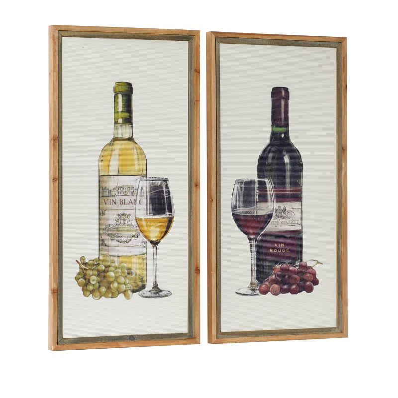 Farmhouse Wood Wine Framed Wall Art Set of 2 Brown - Olivia &#38; May, 5 of 12