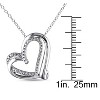 Women's Diamond Heart Pendant Chain Necklace in Sterling Silver - Silver - image 4 of 4