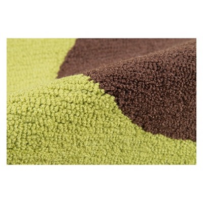 2' x 3' Green Avocado Shaped Tufted Synthetic Rug