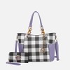 MKF Collection Bonita Checker Tote & Wallet Set Stylish Vegan Leather Bag by Mia K - 2 of 4