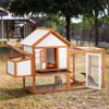 Wooden Spacious Outdoor Chicken Coop with Secure Locks, Removable Bottom Tray, PVC Roof, and Fir Wood - 4 of 4