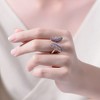 Rose Gold and Black Plated Multi-Colored Cubic Zirconia Bypass Ring – Vibrant Stones with a Striking Two-Tone Design for a Bold, Elegant Look. - 2 of 3