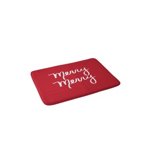 Lisa Argyropoulos Merry Christmas Memory Foam Bath Rug Red - Deny Designs - 1 of 3