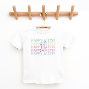 The Juniper Shop Pastel Happy Easter Stacked Toddler Short Sleeve Tee - 1 of 2