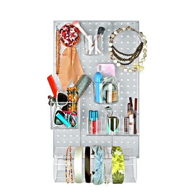 Clear High-Impact Styrene Pegboard Wall Organizer Kit with Accessories