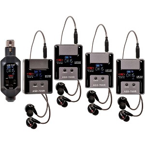 Galaxy Audio ASD-700-4 Digital 15 Channel UHF Plug & Play Wireless In-Ear Monitor Band Pack System with EB5 Earbuds - 1 of 4