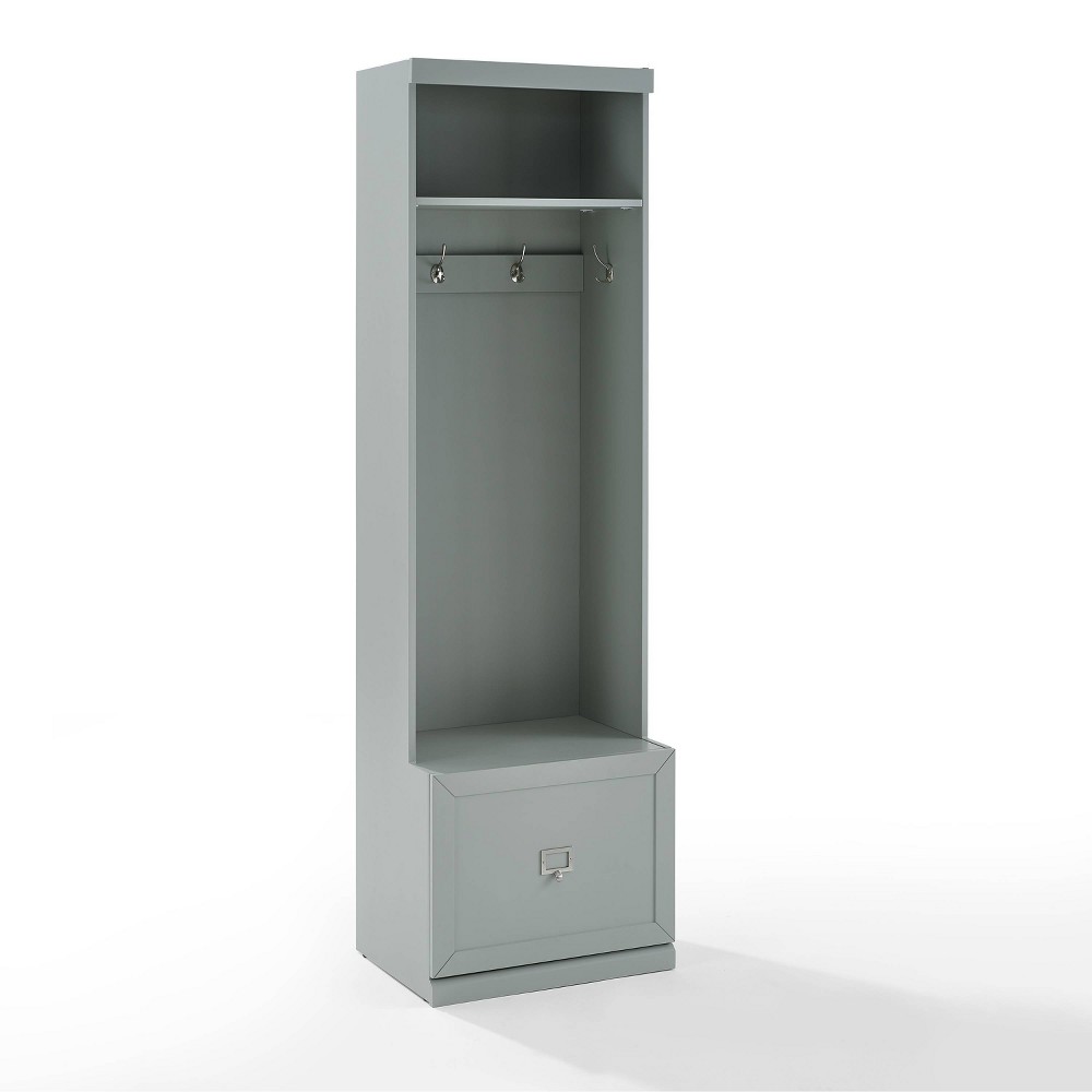 Harper Hall Tree Gray - Crosley: Slim Coat Rack, Storage Shelf, Drawer & 4 Hooks