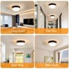 DAKAFUL Round LED Flush Mount Ceiling Light with Thick Glass Shade, 24W&2700K LED Fixture for Bedroom/Living Room/Hallway(Black) - 3 of 4
