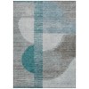Teal Blue And Gray Geometric Washable Indoor Outdoor Area Rug - 4 of 4