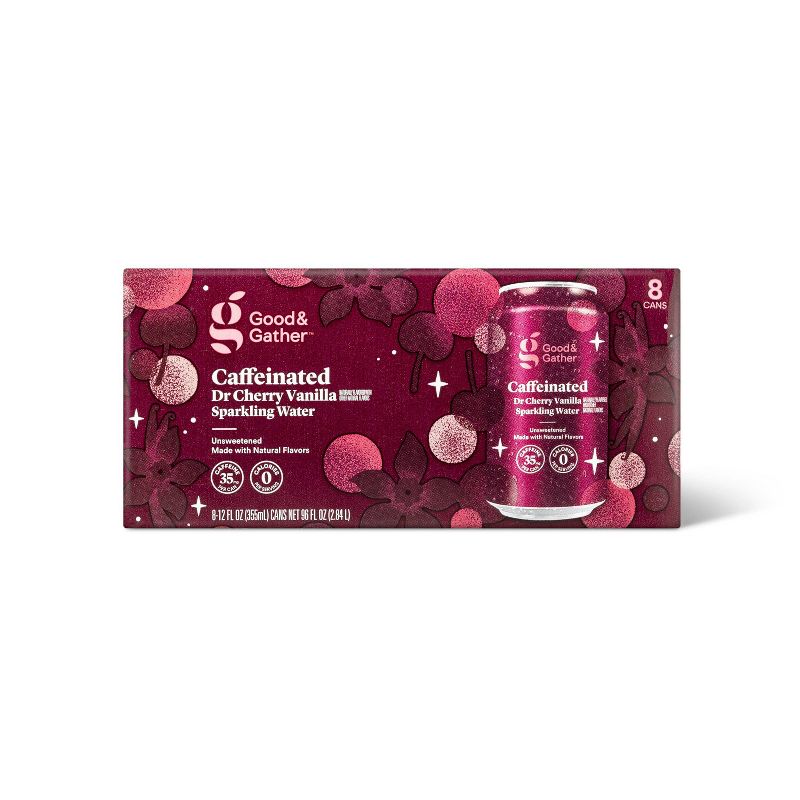 Dr. Cherry Vanilla Sparkling Water - 8pk/12 fl oz Cans - Good &#38; Gather&#8482;, 1 of 5