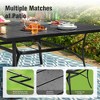 Captiva Designs 9pc Spacious Slat-top Square Metal Table with Umbrella Hole & Swivel Steel Chairs with Mesh Back - 4 of 4