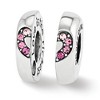Black Bow Jewelry Pink Heart 2 Pc Magnetic Sterling Silver & Crystals Bead Charm - 2 of 4